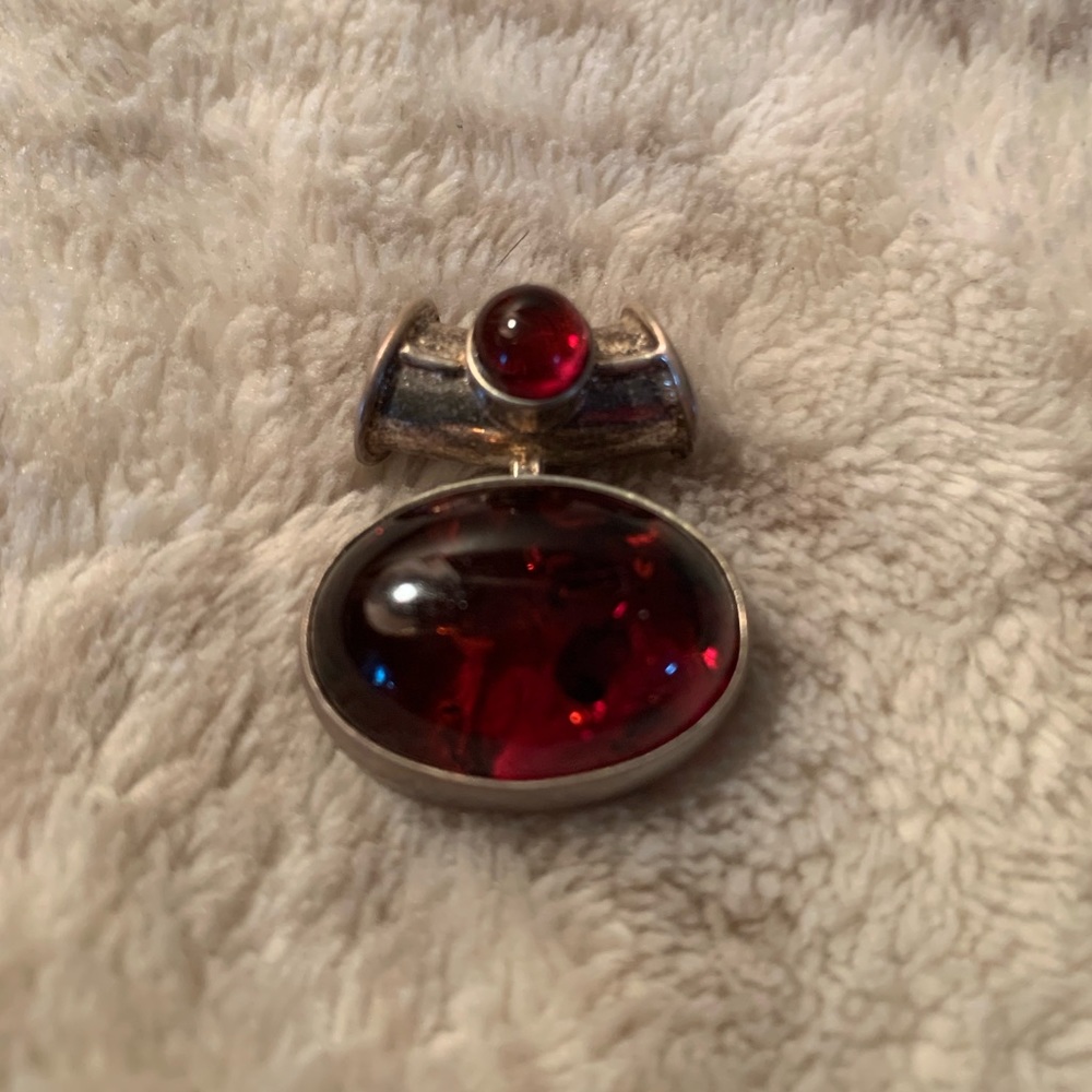 Amber Sterling Silver Pendant